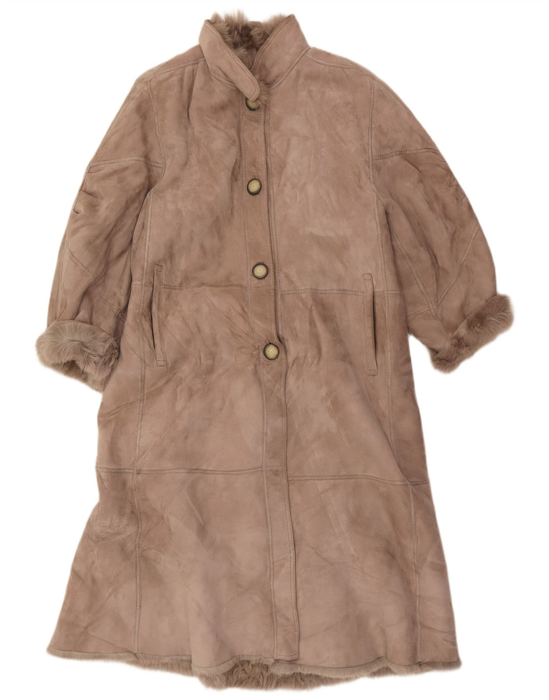 Vintage Dame Shearling Coat UK 16 Large Brown