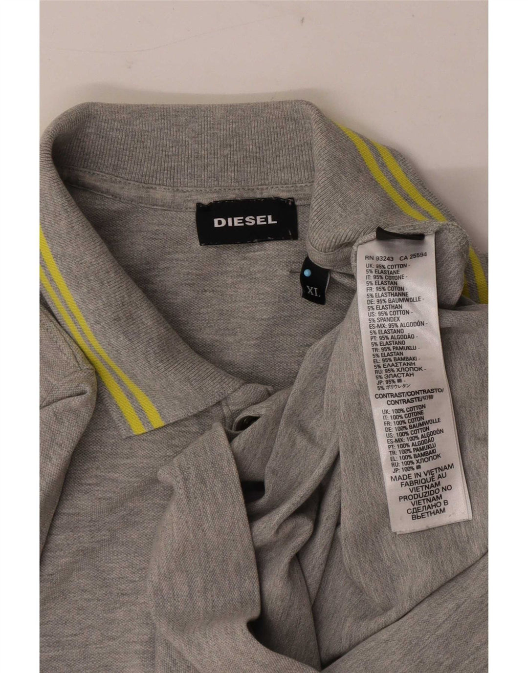Diesel Polo Shirt til mænd XL Gråstribet bomuld