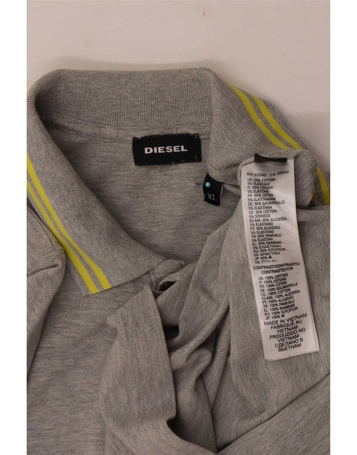 Diesel Polo Shirt til mænd XL Gråstribet bomuld