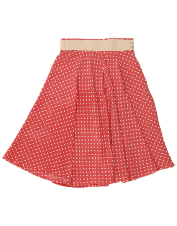 Vintage A-line nederdel til kvinder W25 XS Pink Polka Dot