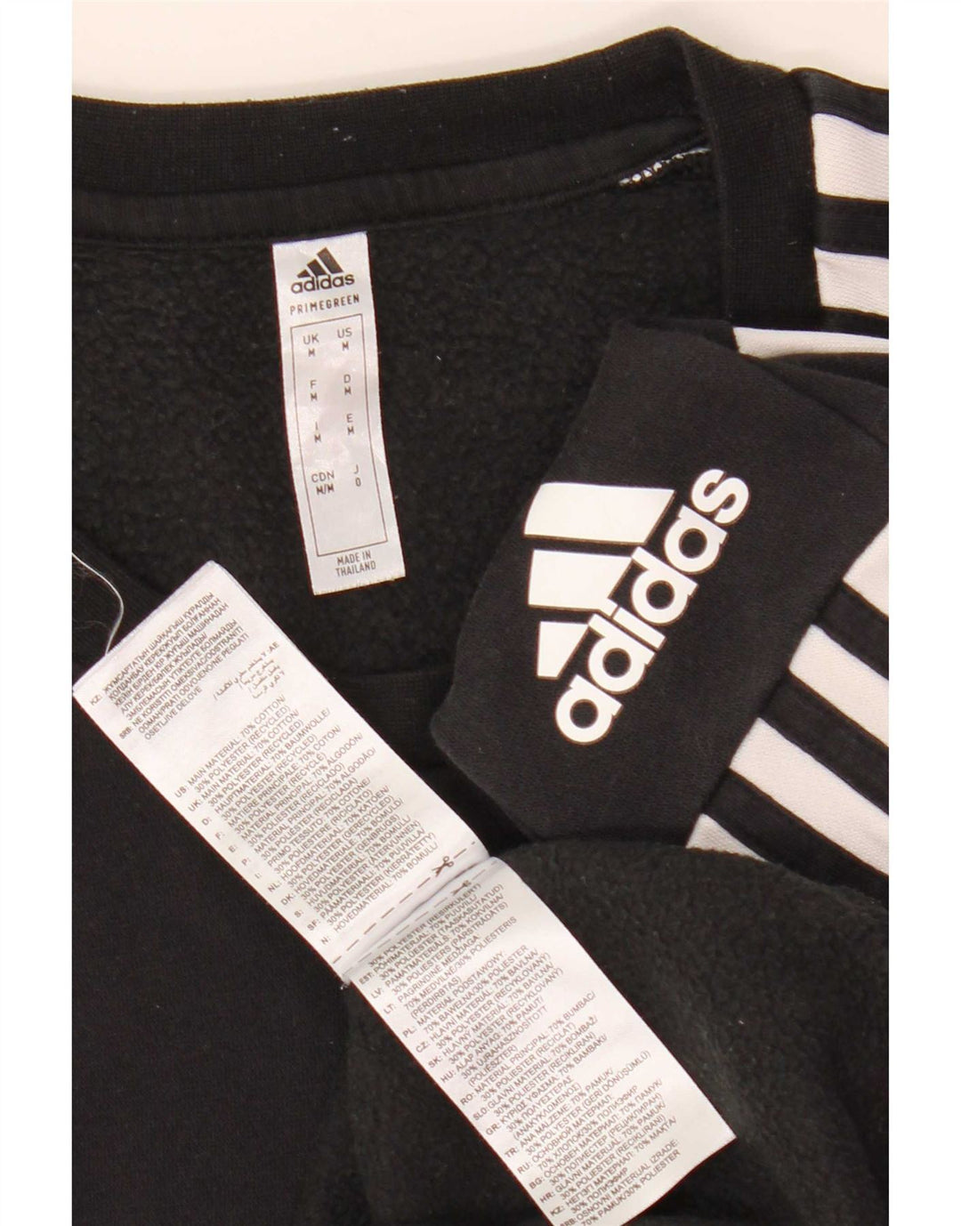 Adidas Herre grafisk sweatshirt Jumper Medium Sort Colourblock Bomuld