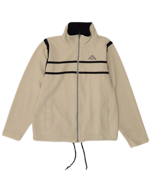 KAPPA træningsdragt topjakke til kvinder UK 14 Medium hvid stribet polyester