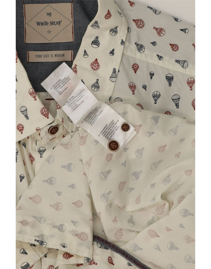 WHITE STUFF Herre Classic Fit skjorte Medium hvid plettet bomuld