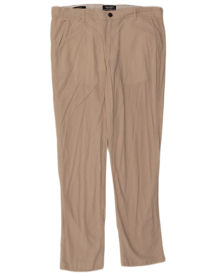 Jack & Jones Herre Lige Regular W34 L32 Beige Bomuld