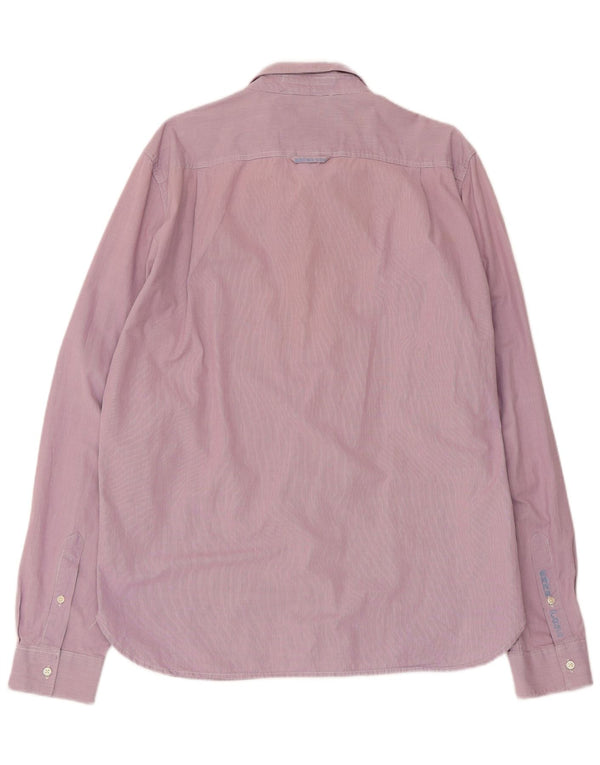 Superdry herreskjorte 2XL Pink nålestribet bomuld