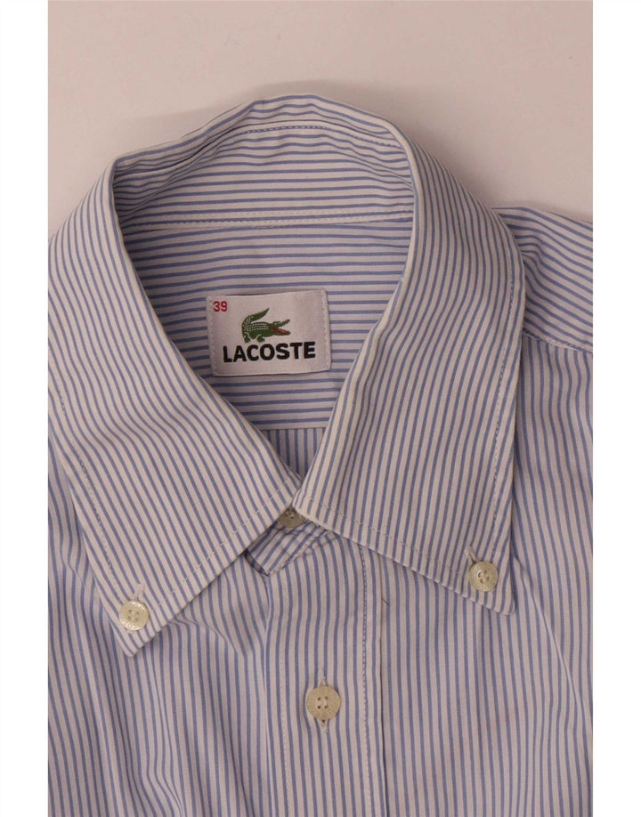 Lacoste herreskjorte str. 39 Medium Blå nålestribet bomuld
