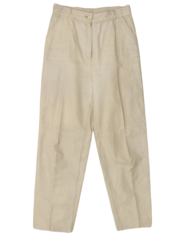 Vintage kvinders højtaljede fritidsbukser IT 38 XS W25 L28 Off White