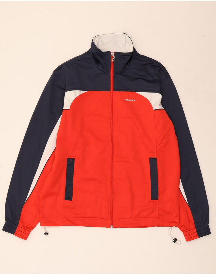 DIADORA Træningsdragt til mænd Topjakke Medium Rød Colourblock Polyester