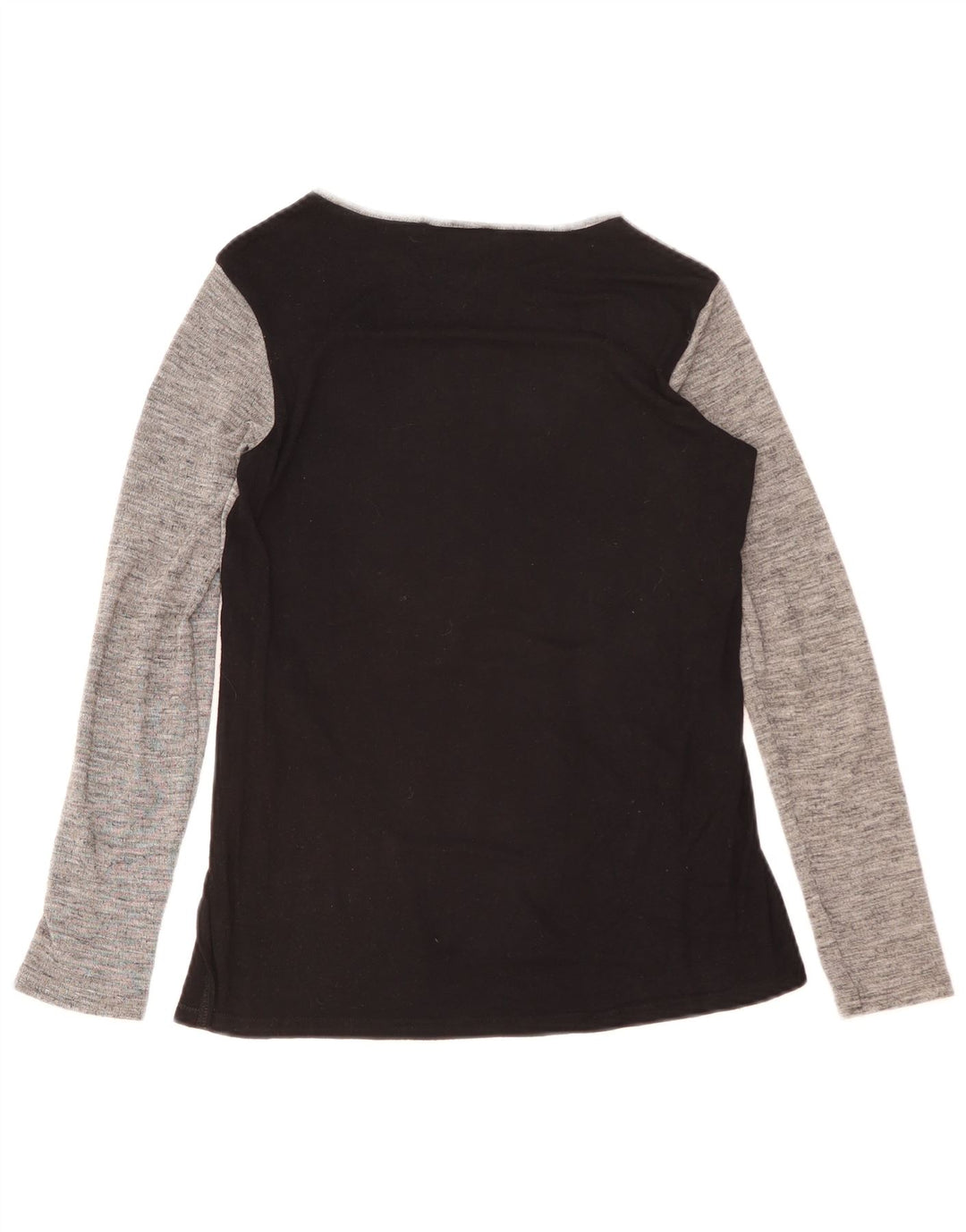 Zara Dame Grafisk Top Langærmet UK 10 Small Grey Colourblock Polyester