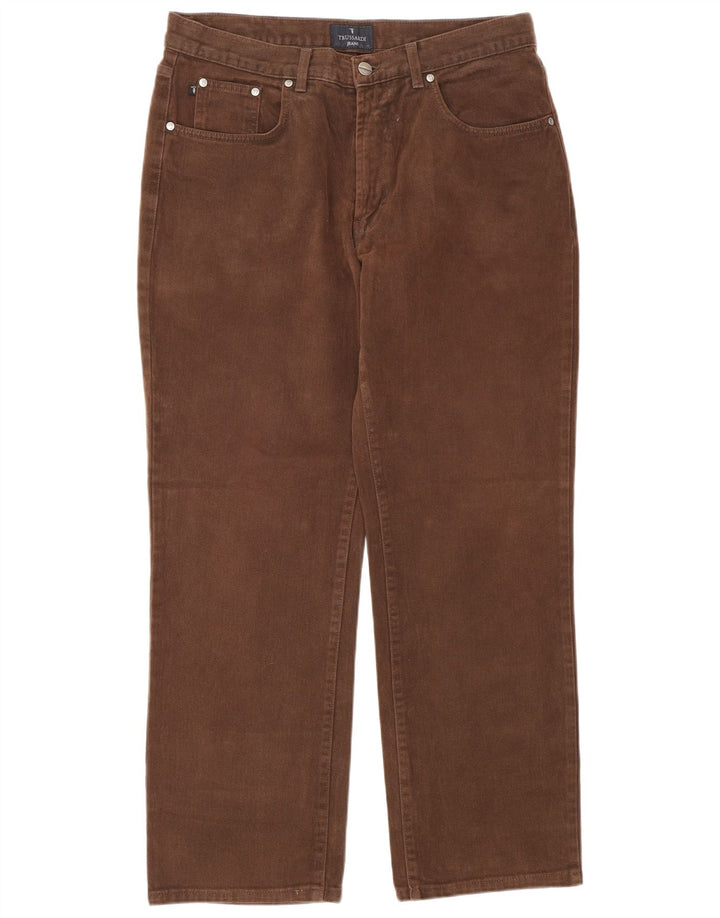Trussardi Straight Jeans til mænd W34 L30 brun bomuld