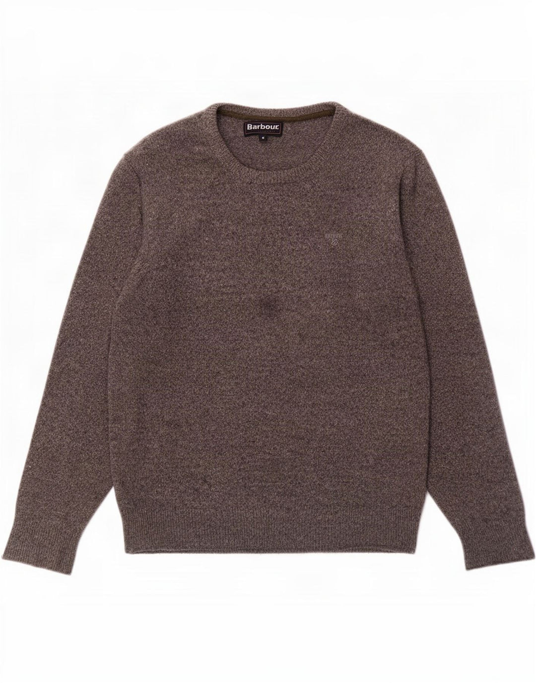 Barbour Herre Crew Neck Jumper Sweater Medium Grey Flecked Wool
