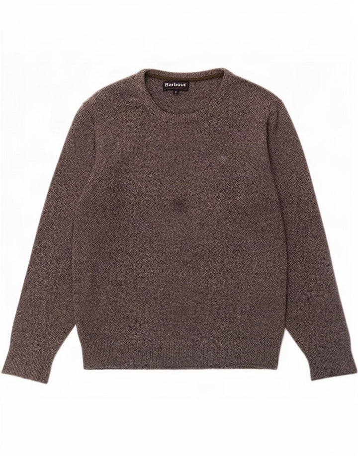 Barbour Herre Crew Neck Jumper Sweater Medium Grey Flecked Wool