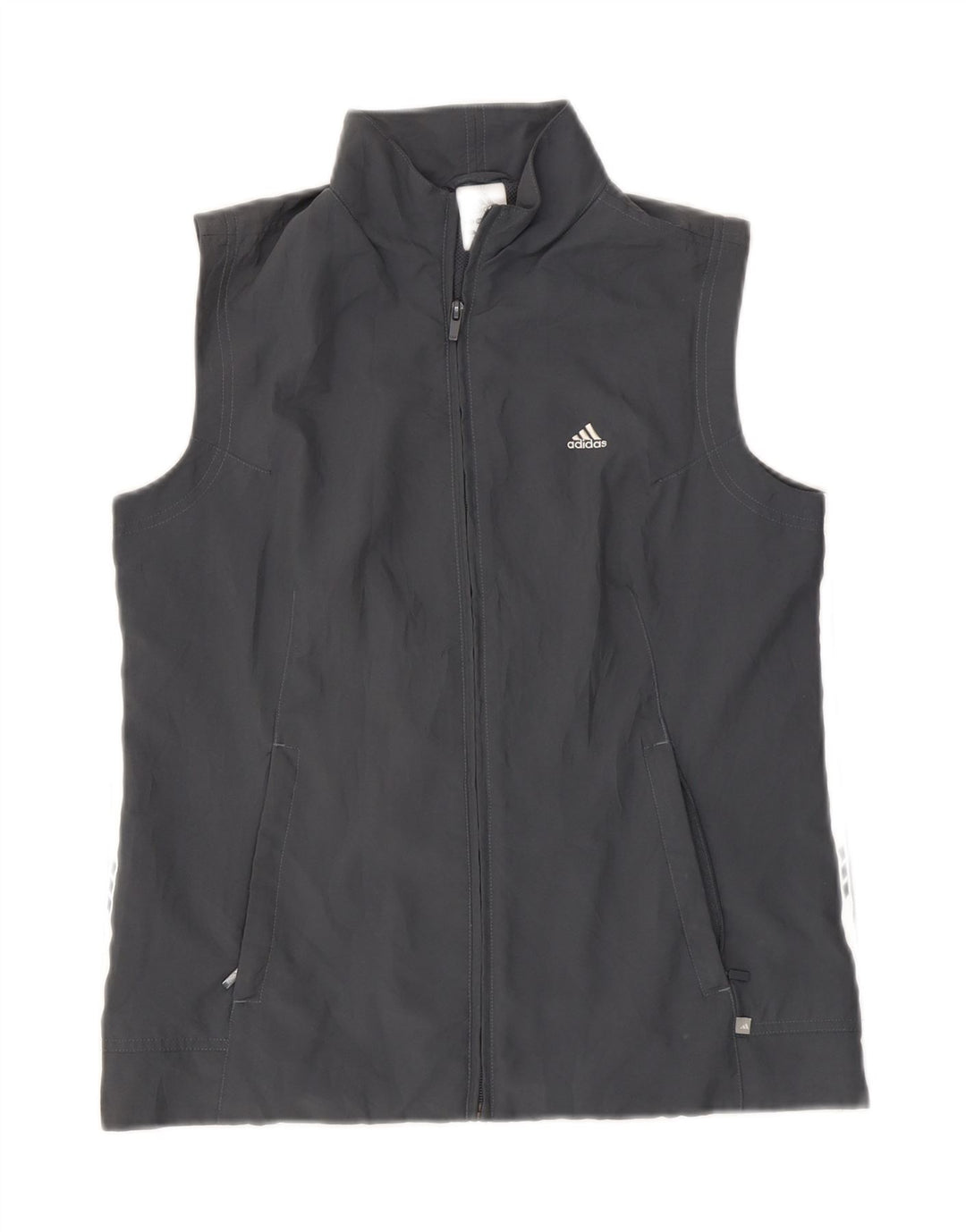 Adidas Dame Ærmeløs træningsdragt Topjakke UK 12 Medium Grey Polyester