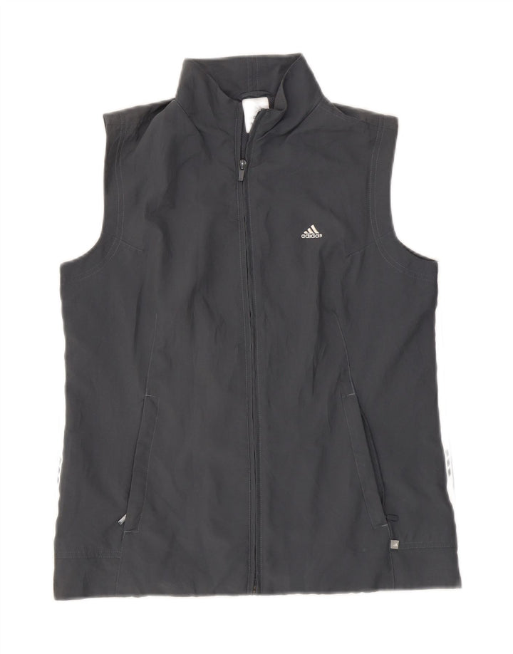 Adidas Dame Ærmeløs træningsdragt Topjakke UK 12 Medium Grey Polyester