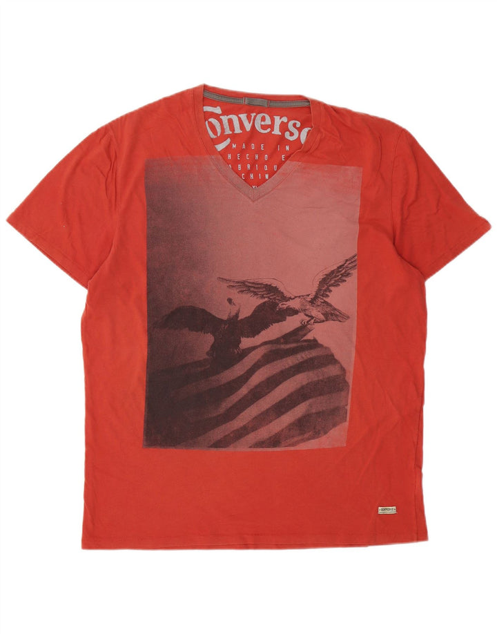 CONVERSE Herre grafisk T-shirt Top XL Rød