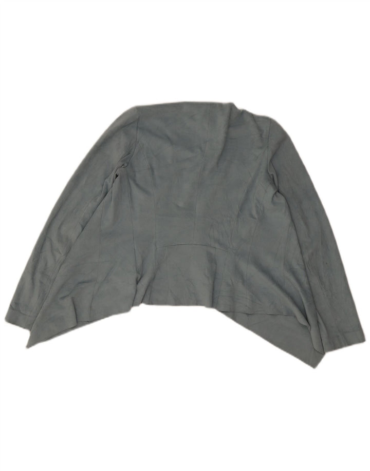 Zara Dame Asymmetrisk Cardigan Top UK 6 XS Blå Polyester