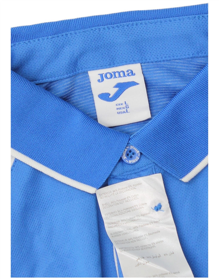 Joma Poloskjorte til mænd, stor blå farveblok polyester
