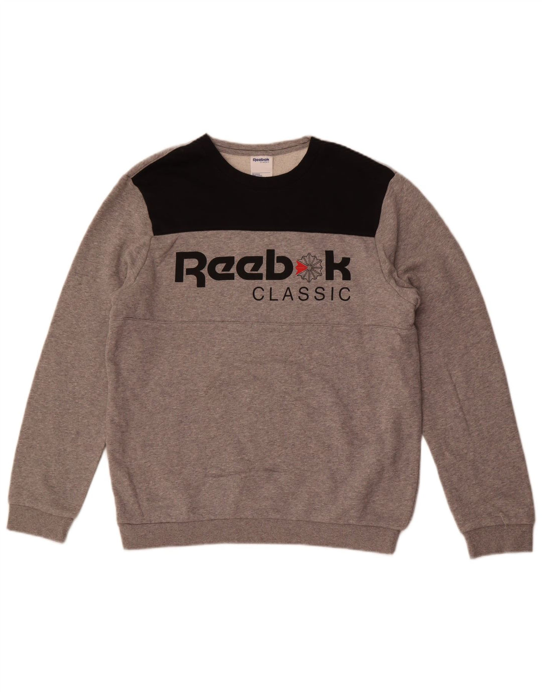 Reebok Herre Klassisk Grafisk Sweatshirt Jumper Medium Grå Colourblock