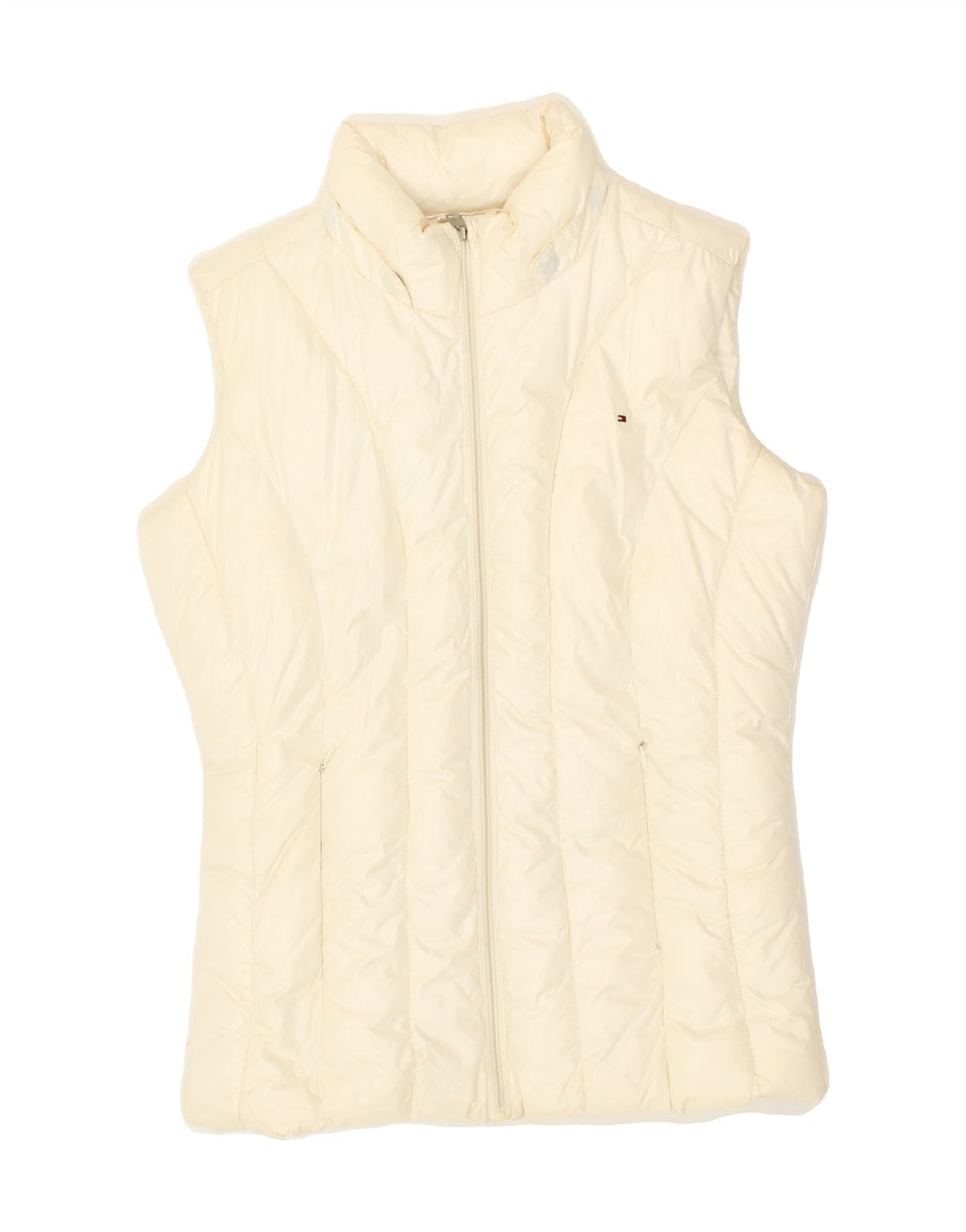 TOMMY HILFIGER Girls Padded Gilet 15-16 Years Off White Polyester Vintage Tommy Hilfiger and Second-Hand Tommy Hilfiger from Messina Hembry 