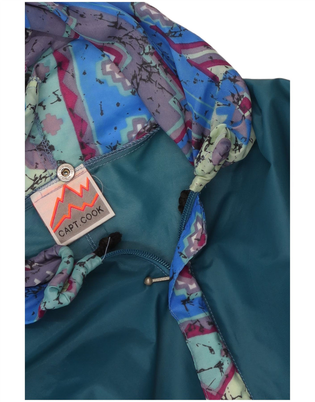 Capt. Cook Herre abstrakt hætte regnjakke UK 38 Medium Blue