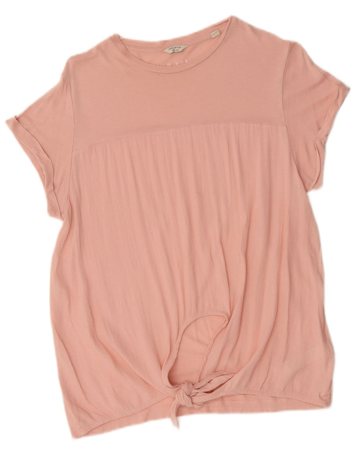 Jack Wills Dame Oversized T-Shirt Top UK 10 Small Pink Viscose