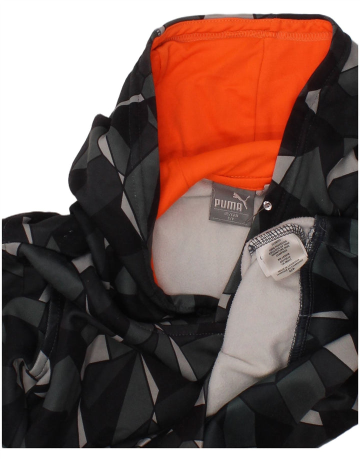 PUMA hættetrøje til drenge 7-8 år Lille Grå Geometrisk Polyester