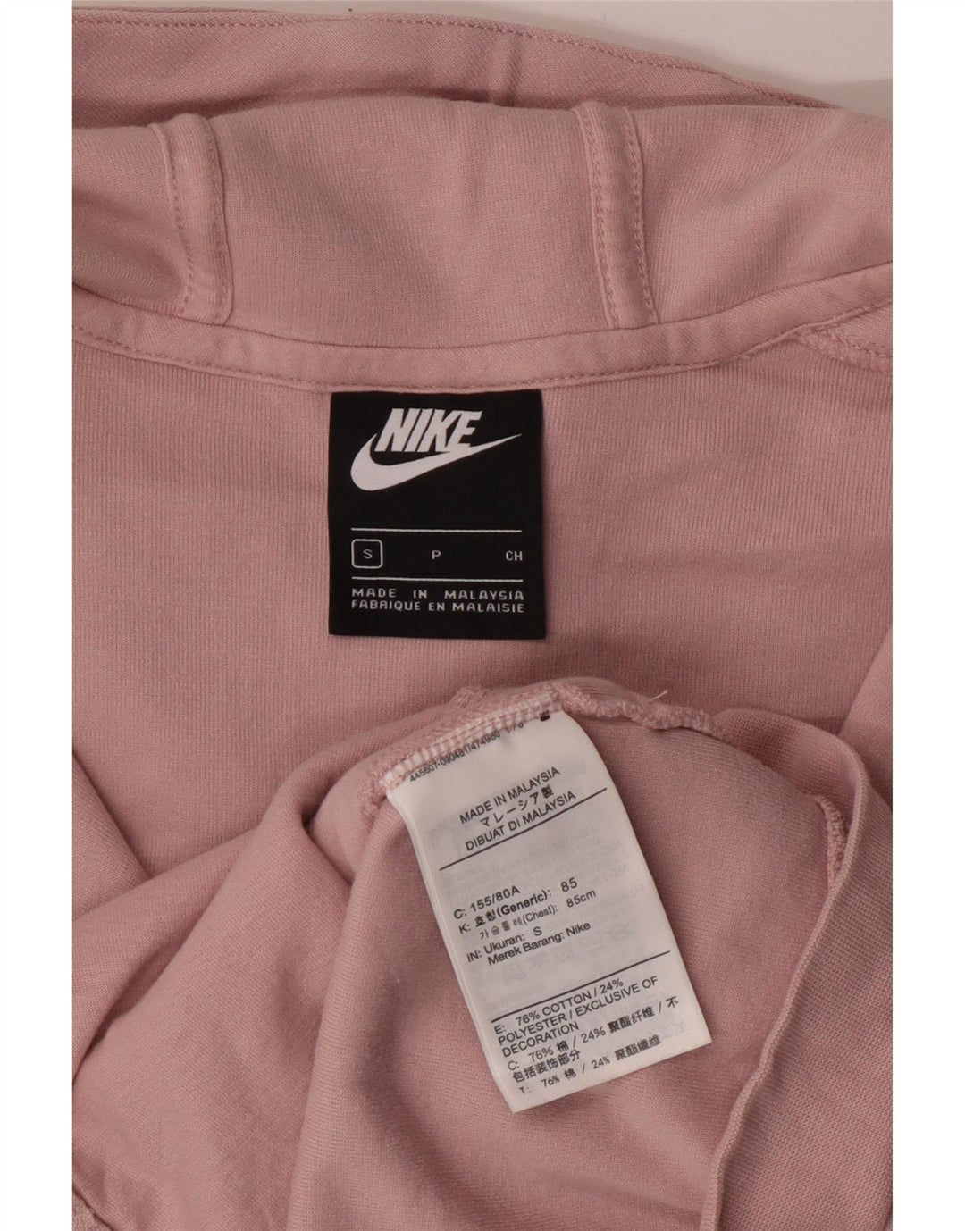 Nike hættetrøje med lynlås til kvinder UK 10 Small Pink Bomuld