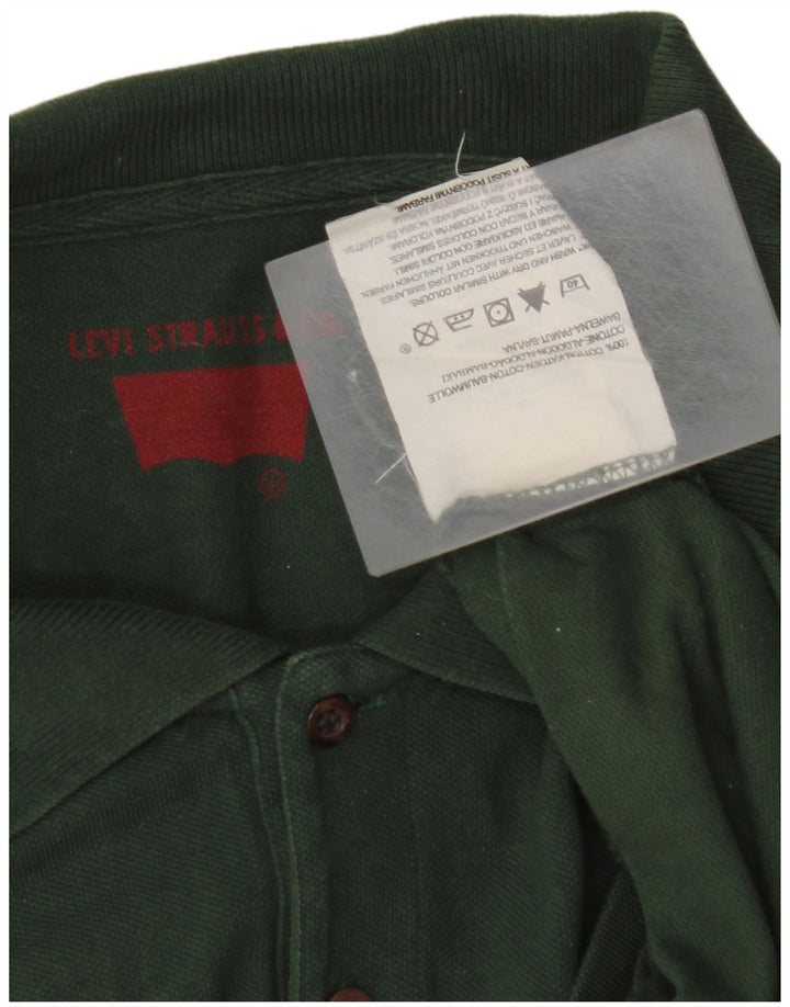 LEVI'S Langærmet herre poloshirt Stor grøn bomuld