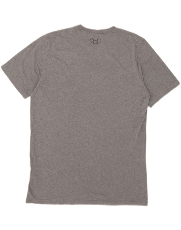 UNDER ARMOUR Herre Heat Gear Grafisk T-shirt Top Medium Grey Flecked Bomuld