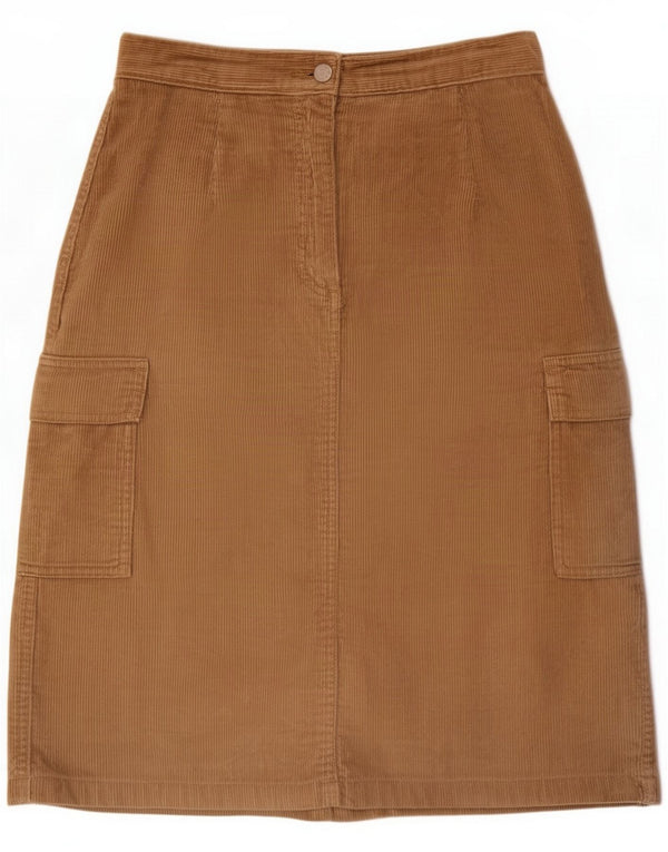 Vintage Dame Corduroy Nederdel UK 14 Medium W30 Beige Bomuld