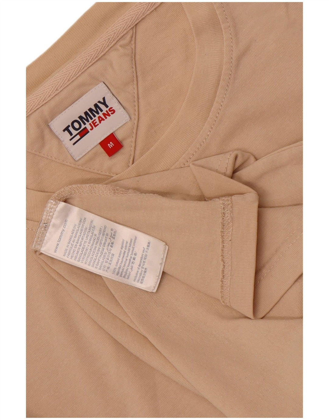 Tommy Hilfiger Herre grafisk T-shirt Top Medium Beige Bomuld