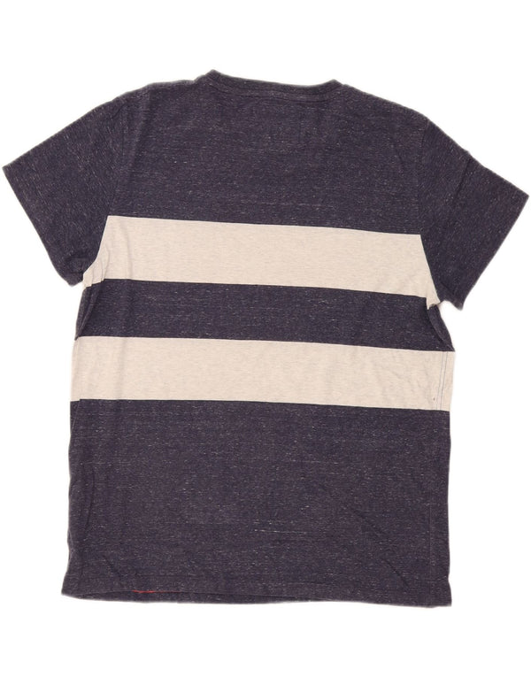 Superdry T-shirt top til mænd 3XL Marineblå Colourblock Bomuld