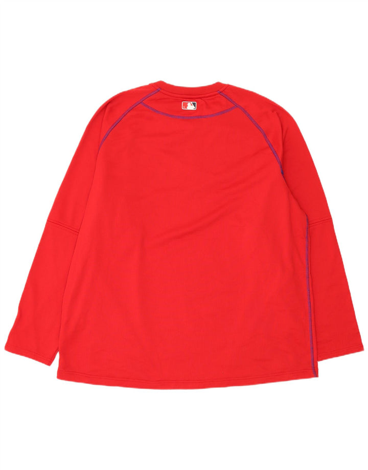 Majestic Mens Washington Nationals Top Langærmet XL Rød Polyester