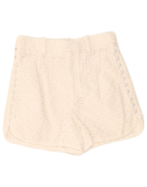 ZARA Womens High Waist Casual Shorts XS W24 White