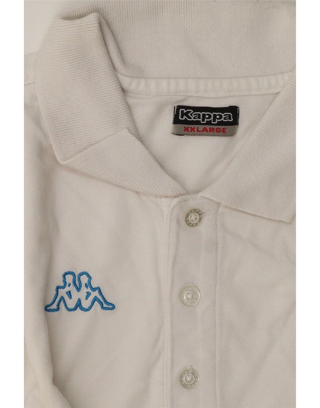 Kappa Herre grafisk poloshirt 2XL hvid bomuld
