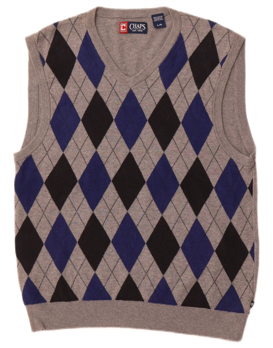 CHAPS Vest Tank Top Stor Grå Argyle/Diamant Bomuld