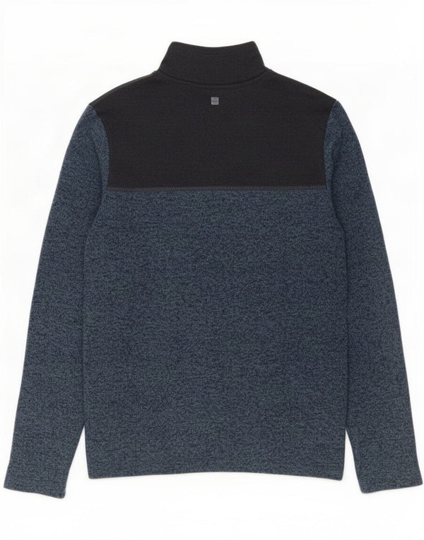 Mountain Warehouse Herre Zip Neck Sweatshirt Jumper XS Navy Blue Colourblock