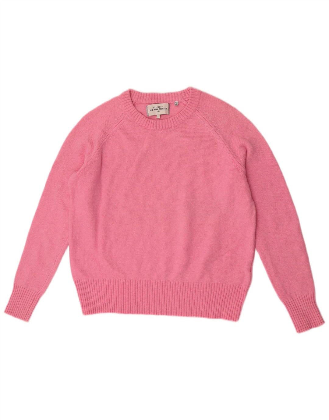 Superdry sweater med rund hals til kvinder UK 14 Medium Pink