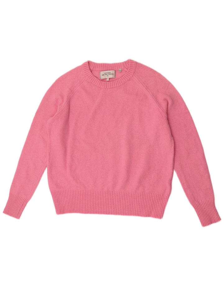 Superdry sweater med rund hals til kvinder UK 14 Medium Pink