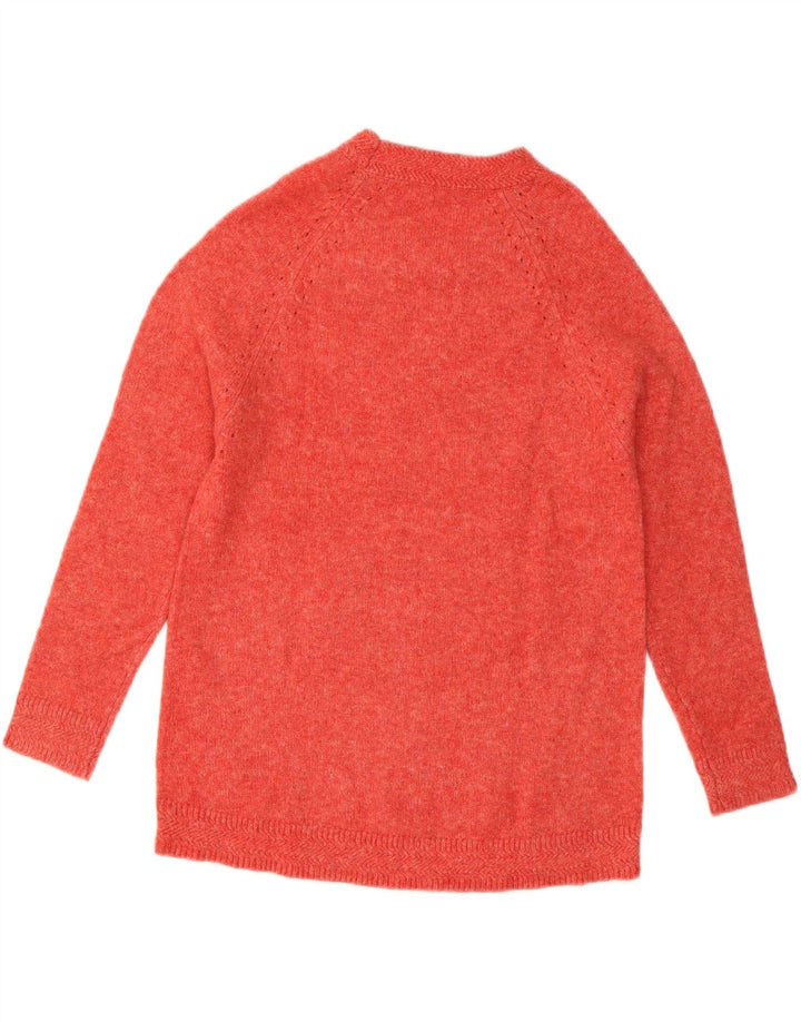 MONSOON Dame Boat Neck Jumper Sweater UK 14 Medium Rød Akryl
