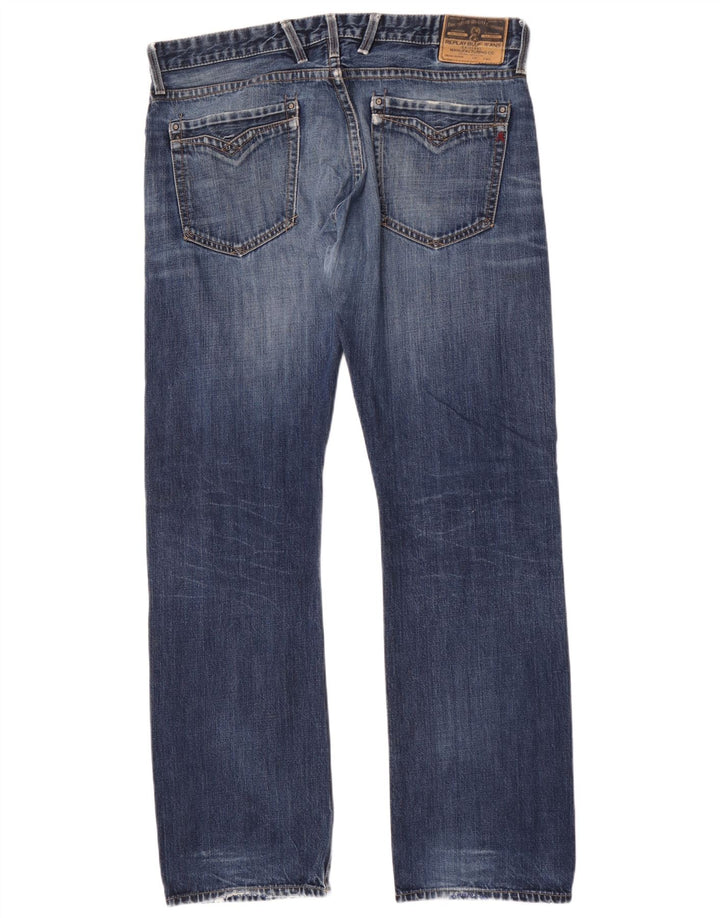 Replay Herre Billstrong Straight Jeans W38 L35 Blå