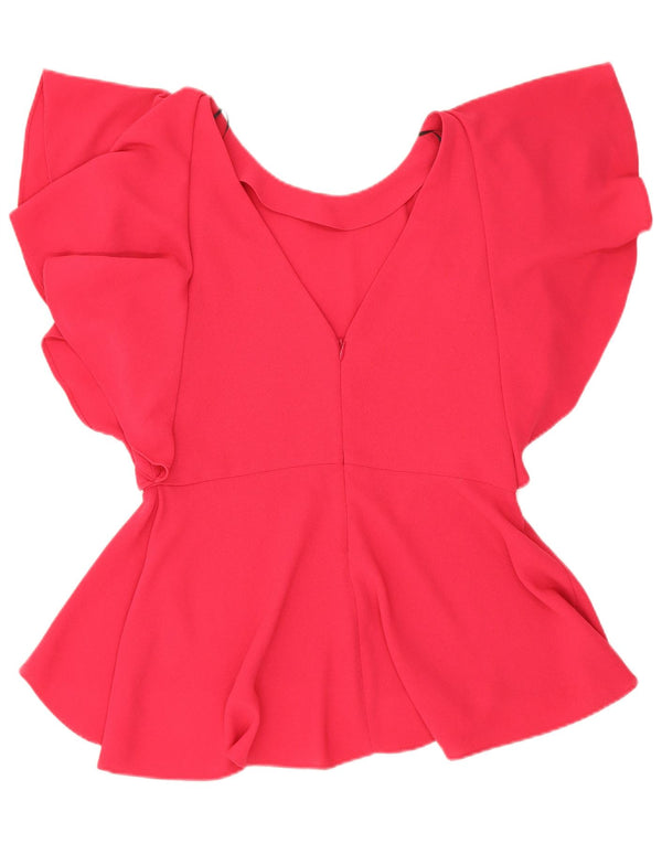 Zara Damebluse Top UK 12 Medium Pink Polyester