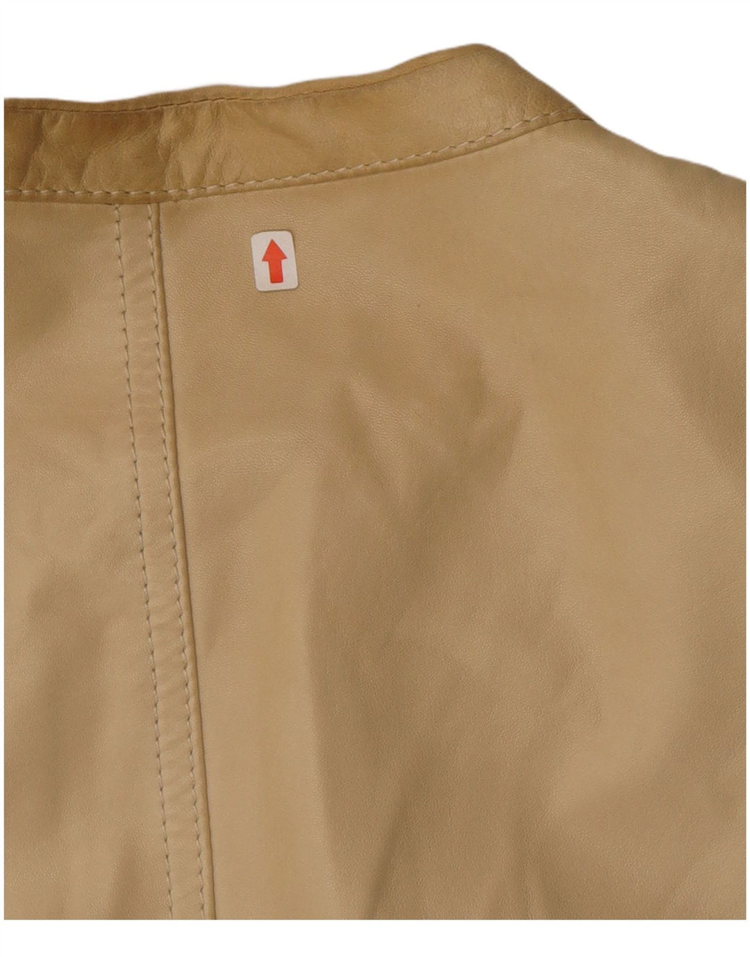 Valentino Dame Crop Læderjakke IT 40 Small Beige Læder