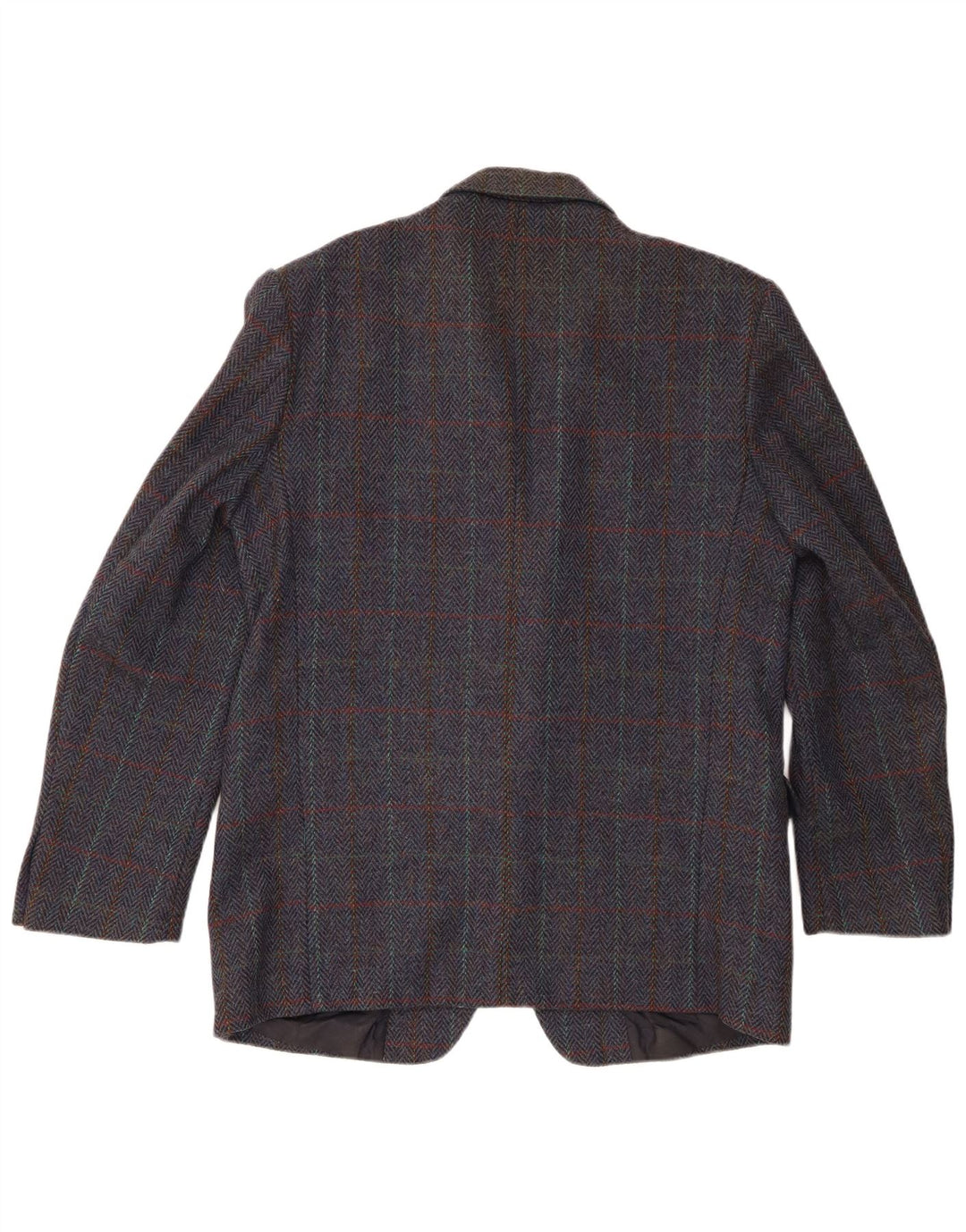 Vintage blazerjakke til mænd med 2 knapper IT 54 2XL Marineblå Houndstooth