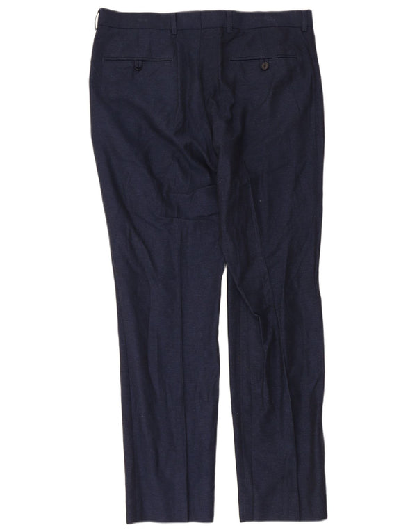 Marks & Spencer Herre Slim Suit Bukser W34 L31 Marineblå Bomuld