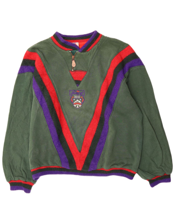 By American Mens Sweatshirt Jumper 2XL Grøn Colourblock Bomuld