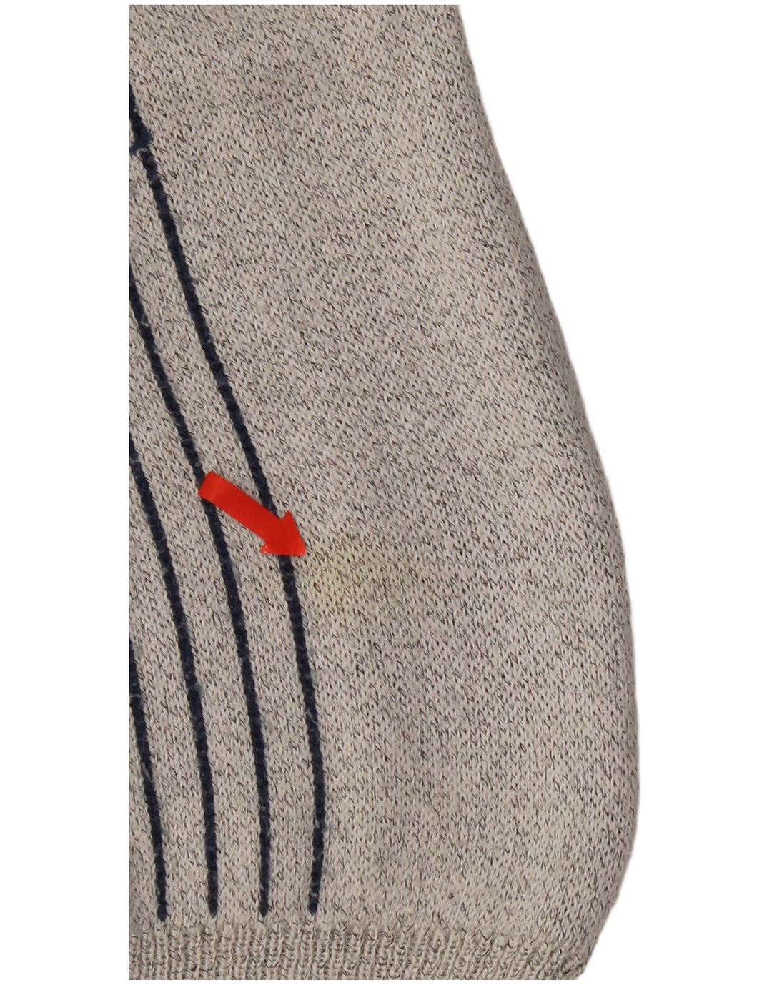 Vintage herre sweater med rund hals, stor grå farveblok