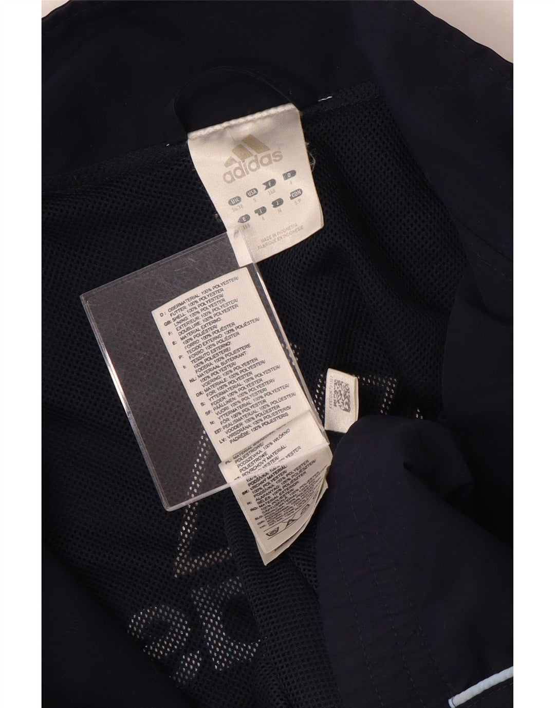 ADIDAS Grafisk træningsdragt til mænd, topjakke UK 36/38 Small Navy Blue