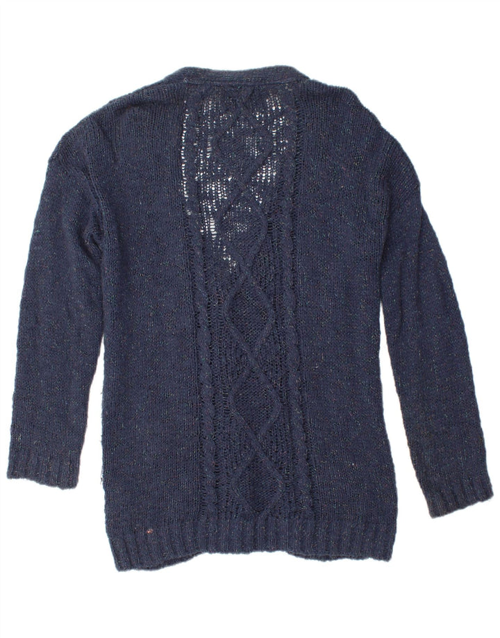 FAT FACE Womens Cardigan Sweater UK 12 Medium  Navy Blue Flecked