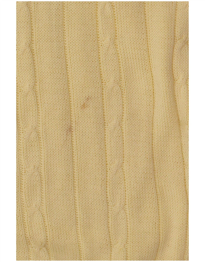 Vintage herre sweater med rund hals, medium gul